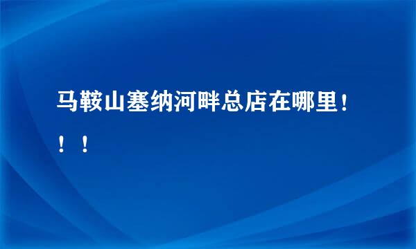 马鞍山塞纳河畔总店在哪里！！！