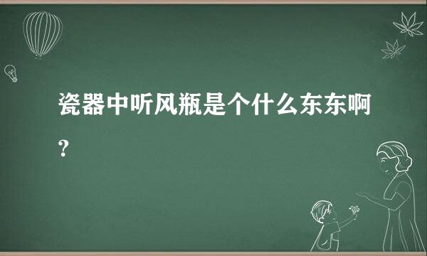 瓷器中听风瓶是个什么东东啊？