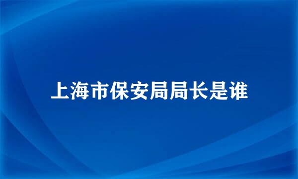 上海市保安局局长是谁