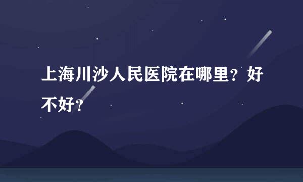 上海川沙人民医院在哪里？好不好？