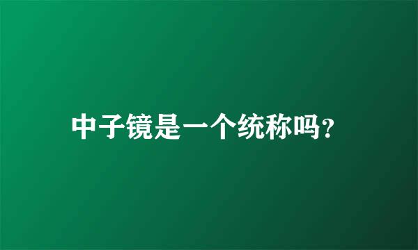 中子镜是一个统称吗？