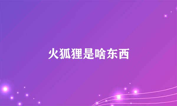 火狐狸是啥东西