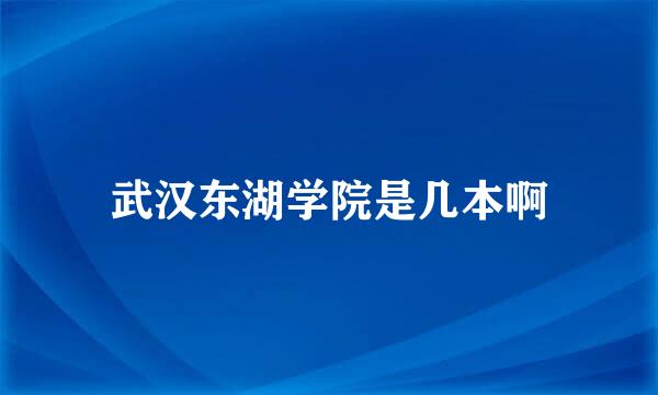 武汉东湖学院是几本啊