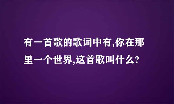 有一首歌的歌词中有,你在那里一个世界,这首歌叫什么?