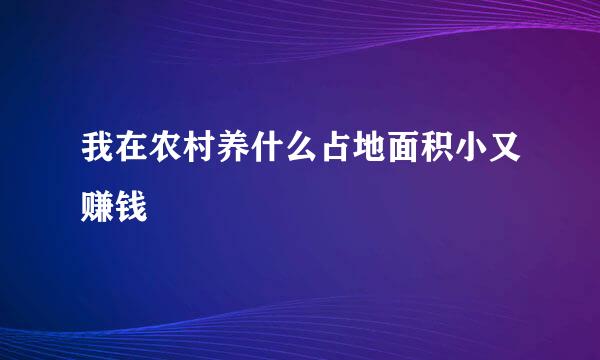 我在农村养什么占地面积小又赚钱