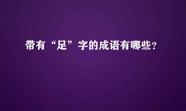 带有“足”字的成语有哪些？