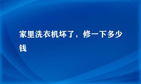 家里洗衣机坏了，修一下多少钱