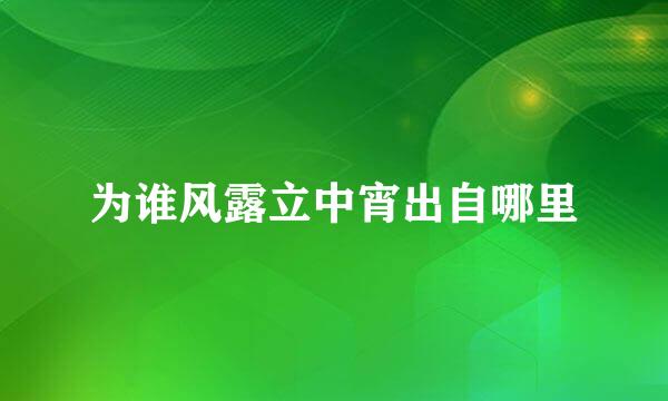 为谁风露立中宵出自哪里