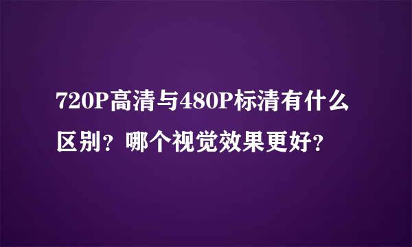 720P高清与480P标清有什么区别？哪个视觉效果更好？