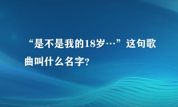 “是不是我的18岁…”这句歌曲叫什么名字？