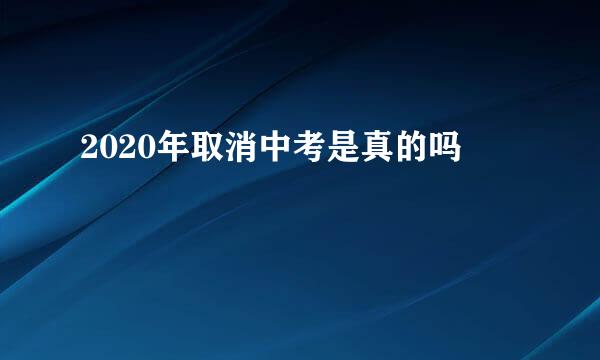 2020年取消中考是真的吗