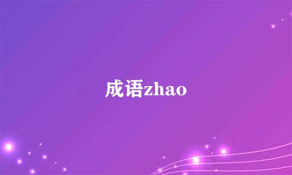 成语zhao