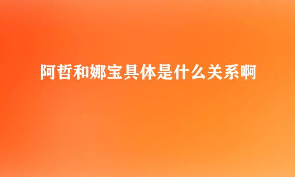 阿哲和娜宝具体是什么关系啊