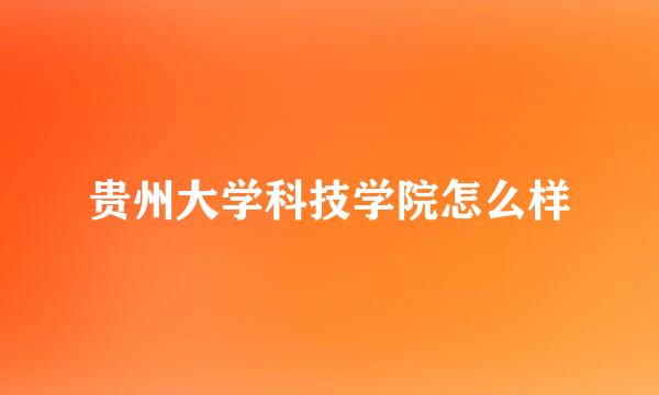 贵州大学科技学院怎么样