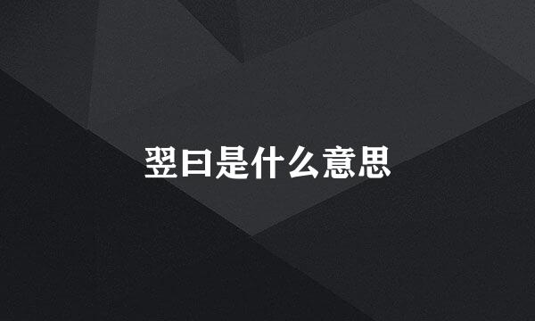 翌曰是什么意思