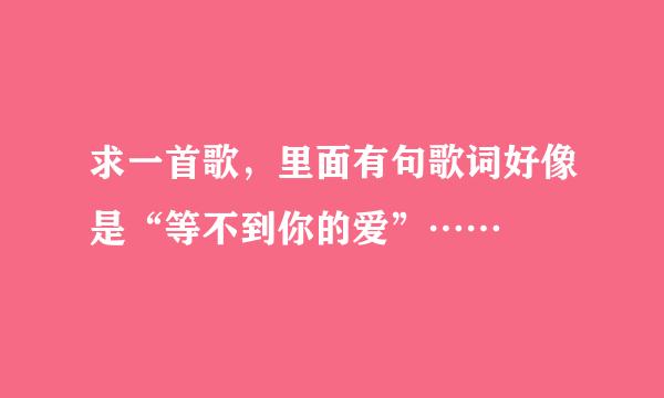 求一首歌，里面有句歌词好像是“等不到你的爱”……