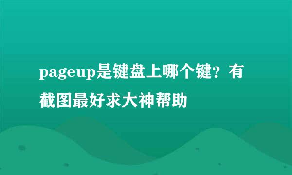 pageup是键盘上哪个键？有截图最好求大神帮助