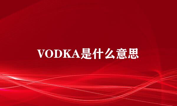 VODKA是什么意思