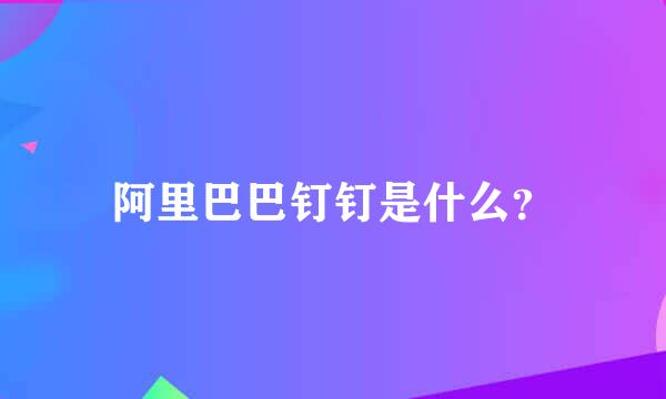 阿里巴巴钉钉是什么？