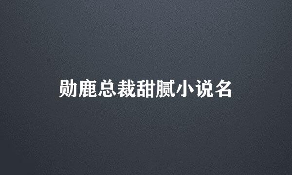 勋鹿总裁甜腻小说名