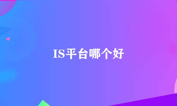 IS平台哪个好