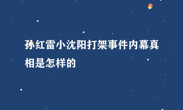 孙红雷小沈阳打架事件内幕真相是怎样的