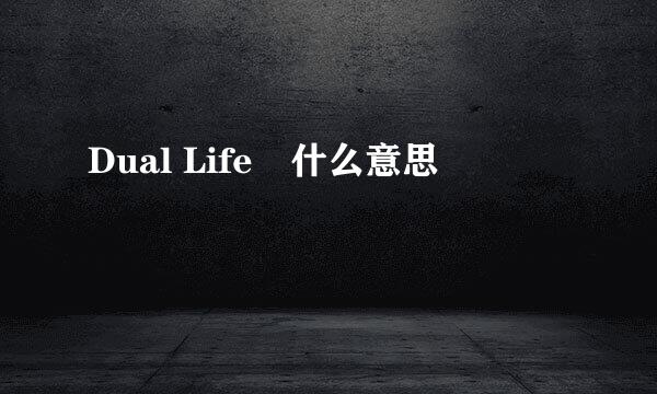 Dual Life　什么意思