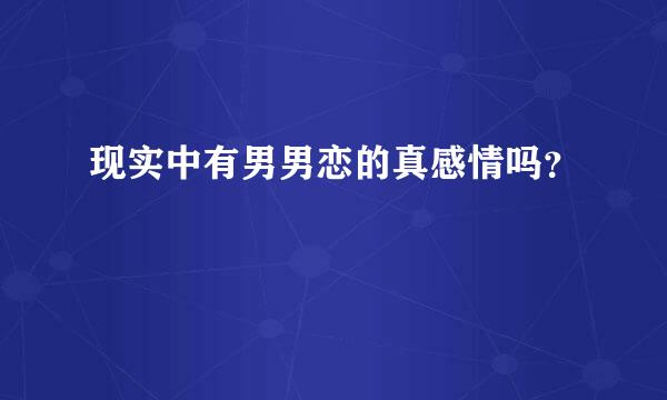 现实中有男男恋的真感情吗？