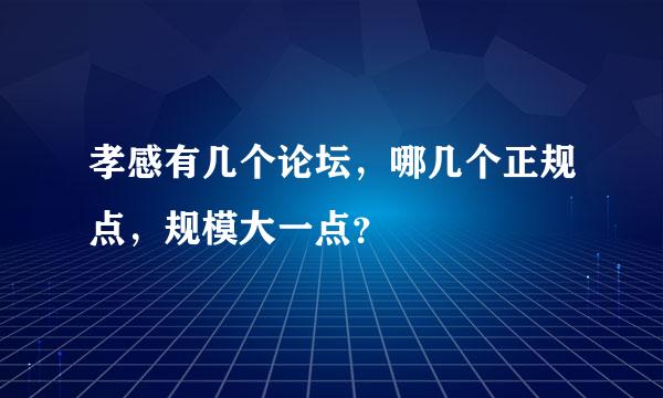 孝感有几个论坛，哪几个正规点，规模大一点？