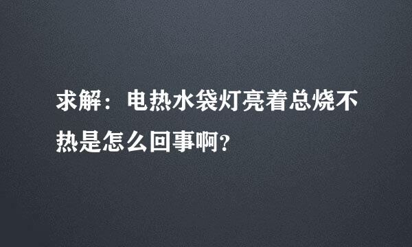 求解：电热水袋灯亮着总烧不热是怎么回事啊？