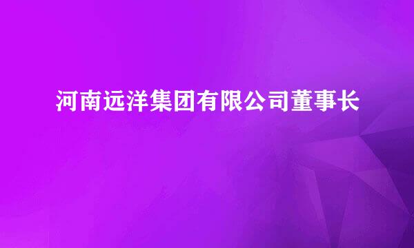 河南远洋集团有限公司董事长