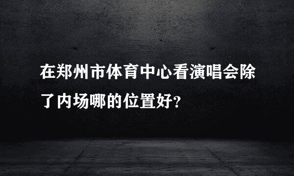 在郑州市体育中心看演唱会除了内场哪的位置好？