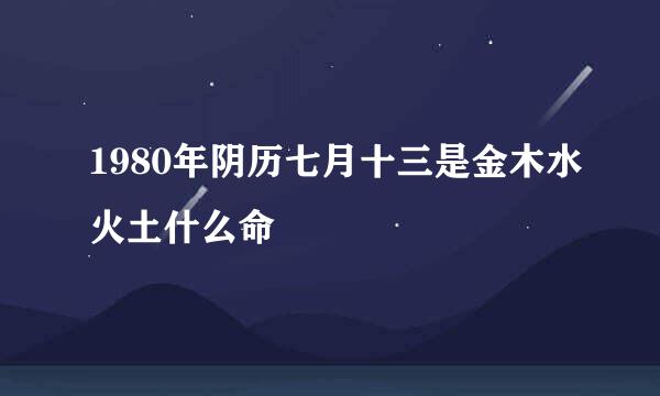 1980年阴历七月十三是金木水火土什么命