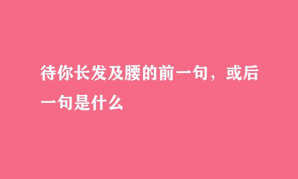 待你长发及腰的前一句，或后一句是什么