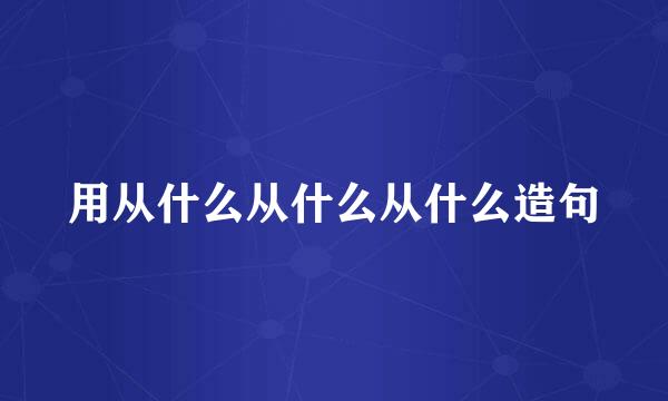 用从什么从什么从什么造句