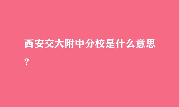 西安交大附中分校是什么意思？