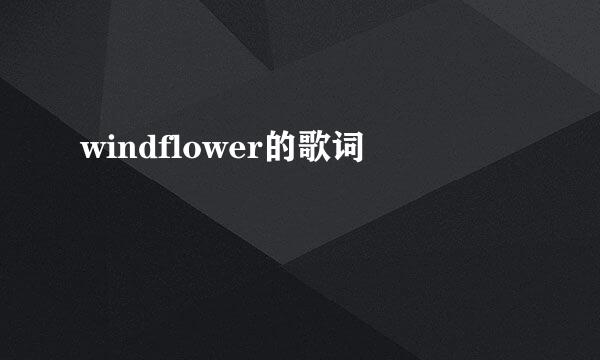 windflower的歌词