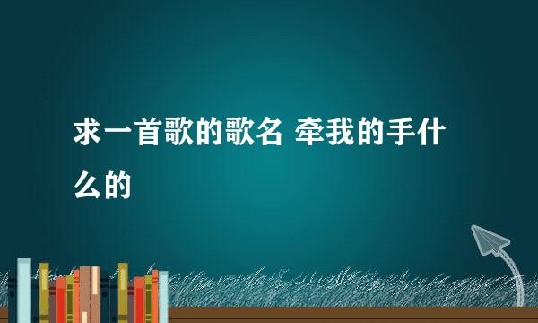 求一首歌的歌名 牵我的手什么的