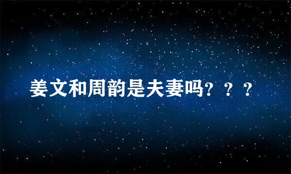 姜文和周韵是夫妻吗？？？