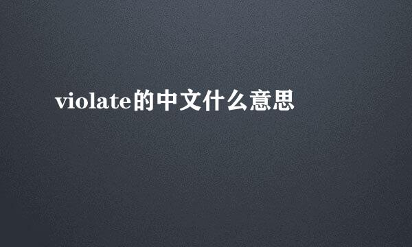 violate的中文什么意思