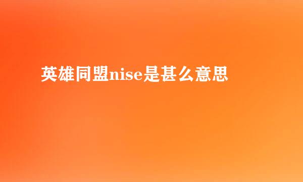 英雄同盟nise是甚么意思