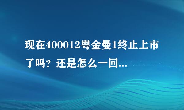 现在400012粤金曼1终止上市了吗？还是怎么一回事？还有000588PT粤金曼与400012粤金曼就是同一家吗？谢谢！