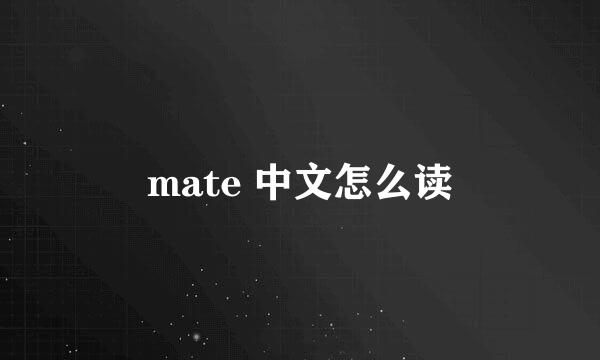 mate 中文怎么读