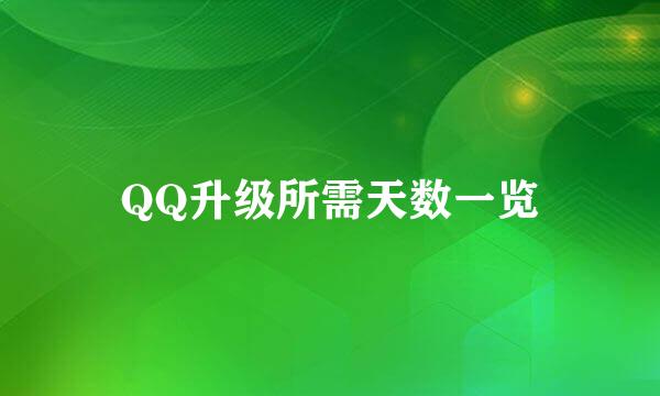 QQ升级所需天数一览