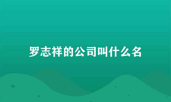 罗志祥的公司叫什么名