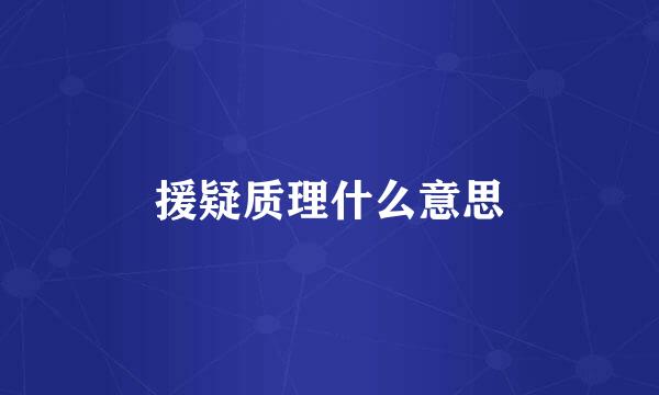 援疑质理什么意思