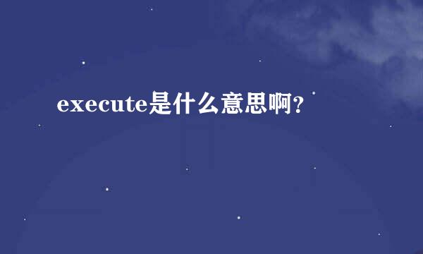 execute是什么意思啊？