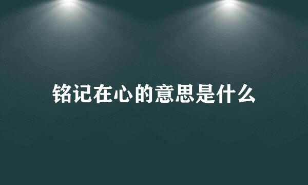 铭记在心的意思是什么