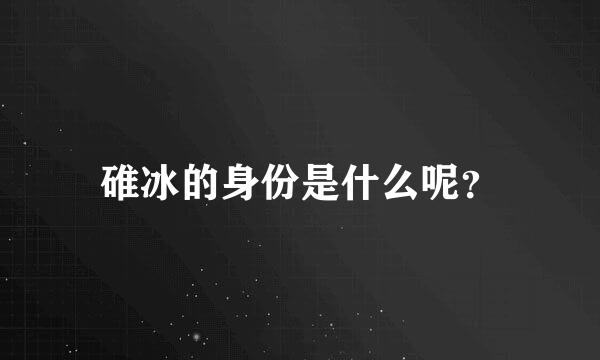 碓冰的身份是什么呢？