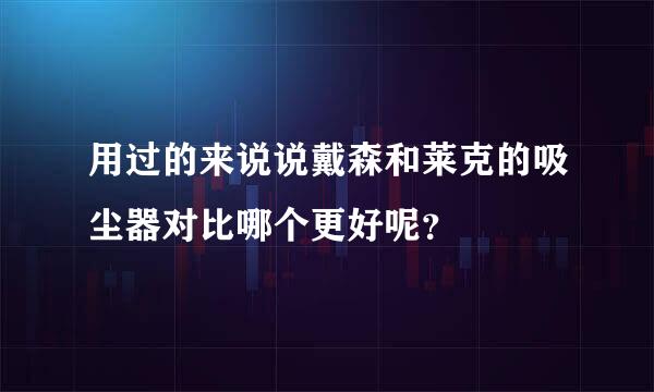 用过的来说说戴森和莱克的吸尘器对比哪个更好呢？